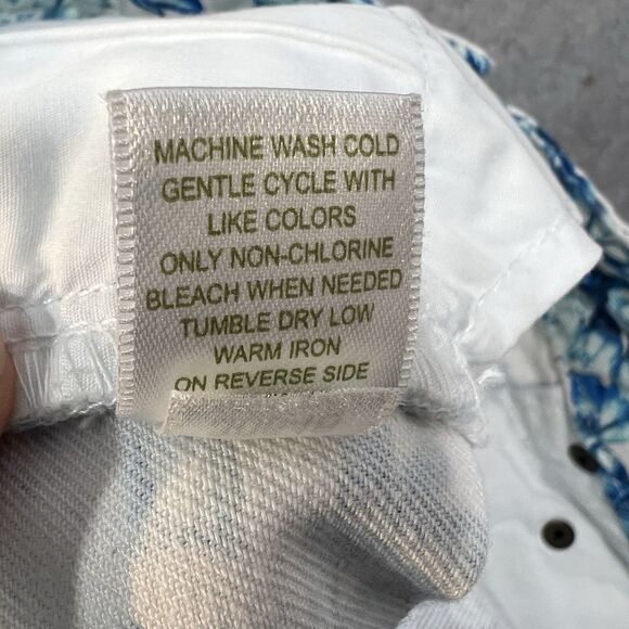 Garnet Hill Floral Jeans Blue White Size 10 (31x27) EUC coastal grandma - Picture 14 of 15